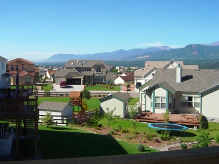 View looking south from a homeowners deck in Jackson Creek, Monument Colorado